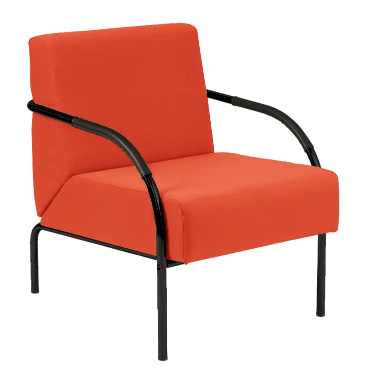 SPA 1 černý lak, látka SUE S 46 - látka oranžová